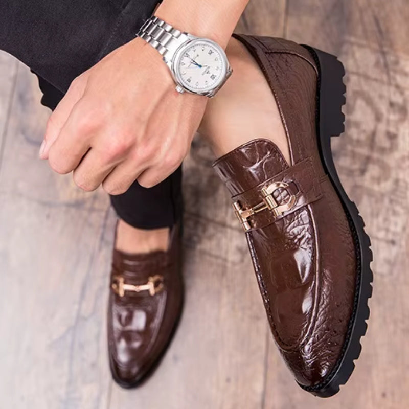 Croc Leather Loafers